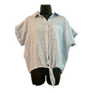 BeachLunchLounge | Linen Striped Top